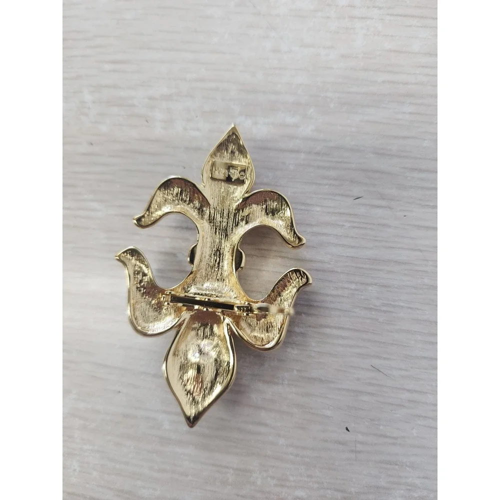 Vintage‎ MVH Crown Michaela Von Habsburg Signed Fleur De Lis Brooch Pendant